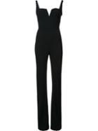 Galvan Square Collar Jumpsuit, Women's, Size: 34, Black, Polyester/spandex/elastane/triacetate