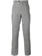 Brunello Cucinelli High Waist Trousers, Men's, Size: 52, Grey, Cotton/linen/flax/viscose