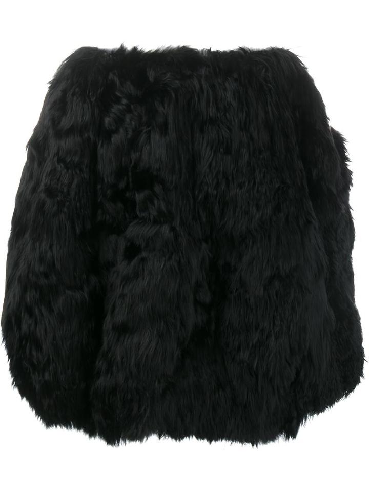Alaïa A-line Cupro Skirt, Women's, Size: 38, Black, Alpaca/cupro