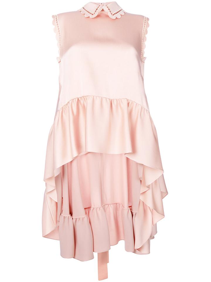Fendi - Asymmetric Ruffle Blouse - Women - Acetate/viscose - 42, Pink/purple, Acetate/viscose