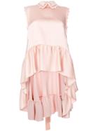 Fendi - Asymmetric Ruffle Blouse - Women - Acetate/viscose - 42, Pink/purple, Acetate/viscose