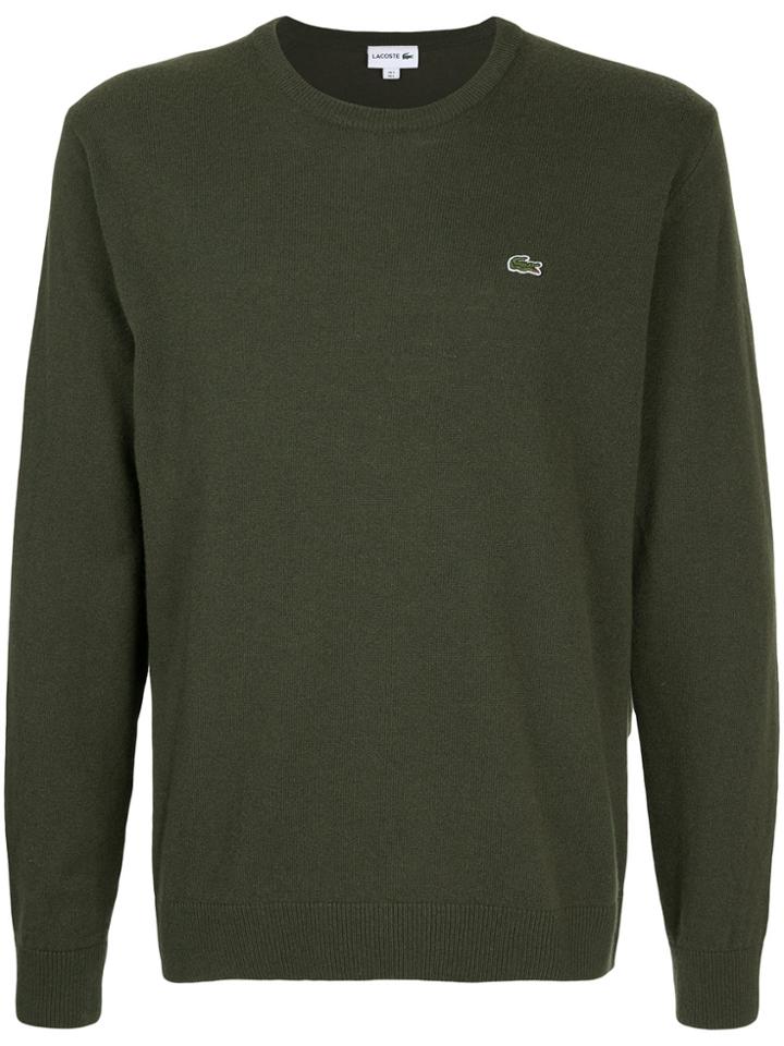 Lacoste Logo Patch Crew Neck Jumper - Green