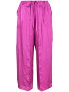 Aalto Pleated Detail Cropped Trousers - Pink & Purple