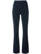 Pierre Balmain Metallic Sides Flared Trousers, Women's, Size: 40, Blue, Cotton/polyamide/spandex/elastane/metallic Fibre