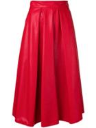 Msgm Pleated Midi Skirt - Red