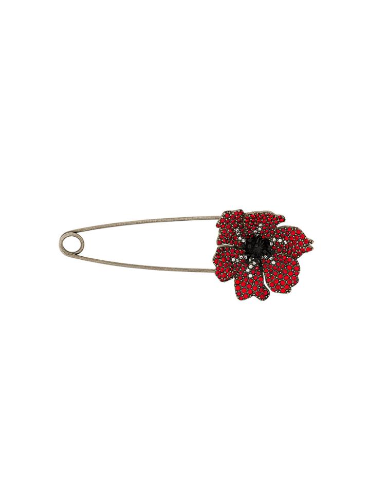 Sonia Rykiel Embellished Anemone Pin - Metallic