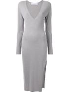 Dion Lee Side Slit Knit Dress, Women's, Size: 6, Grey, Nylon/rayon