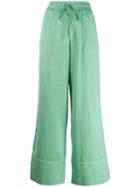 Sjyp Drawstring Wide Leg Trousers - Green