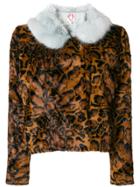 Shrimps Betsy Leopard Print Faux Fur Jacket - Brown