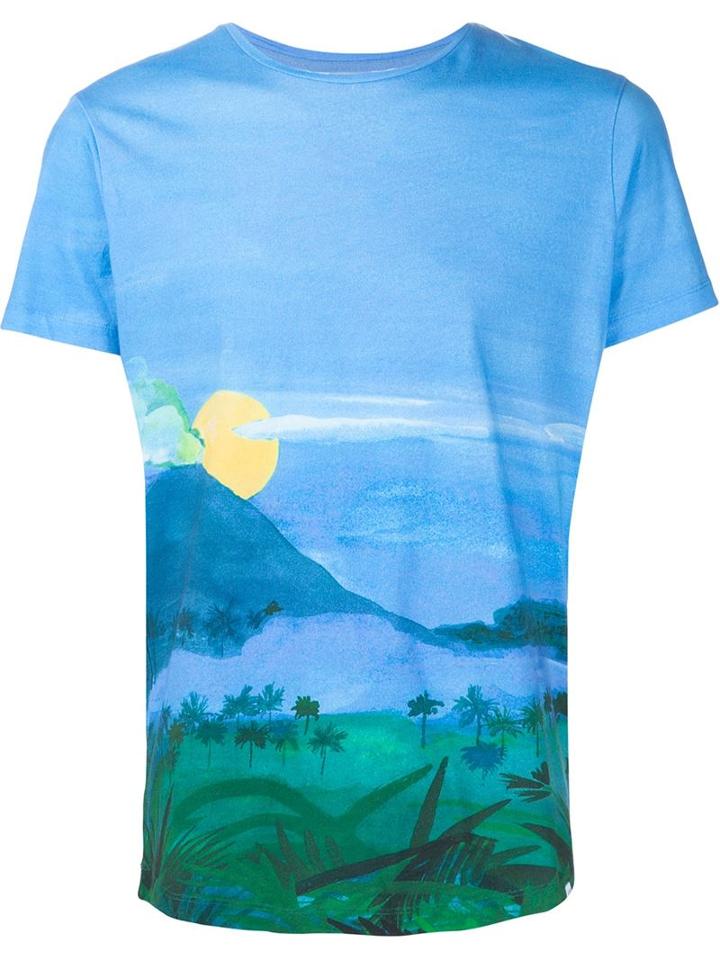 Orlebar Brown Printed T-shirt, Men's, Size: Small, Blue, Cotton