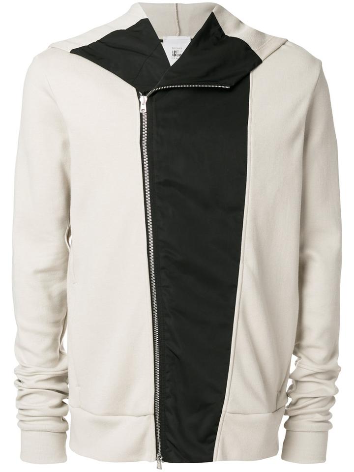 Lost & Found Rooms - Dislocated Zip Hoodie - Men - Cotton/polyester - L, Nude/neutrals, Cotton/polyester