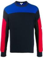 Kenzo Colour Block Knitted Sweater - Blue