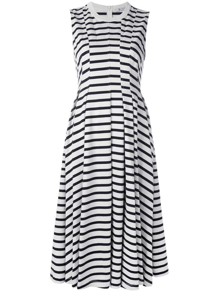 T By Alexander Wang Striped Midi Dress, Women's, Size: Small, White, Cotton