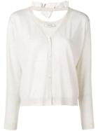 Dorothee Schumacher Knit V-neck Cardigan With Bow Detail - White