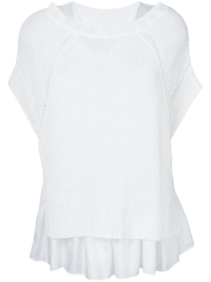 P.a.r.o.s.h. Distressed Shortsleeved Sweater - White