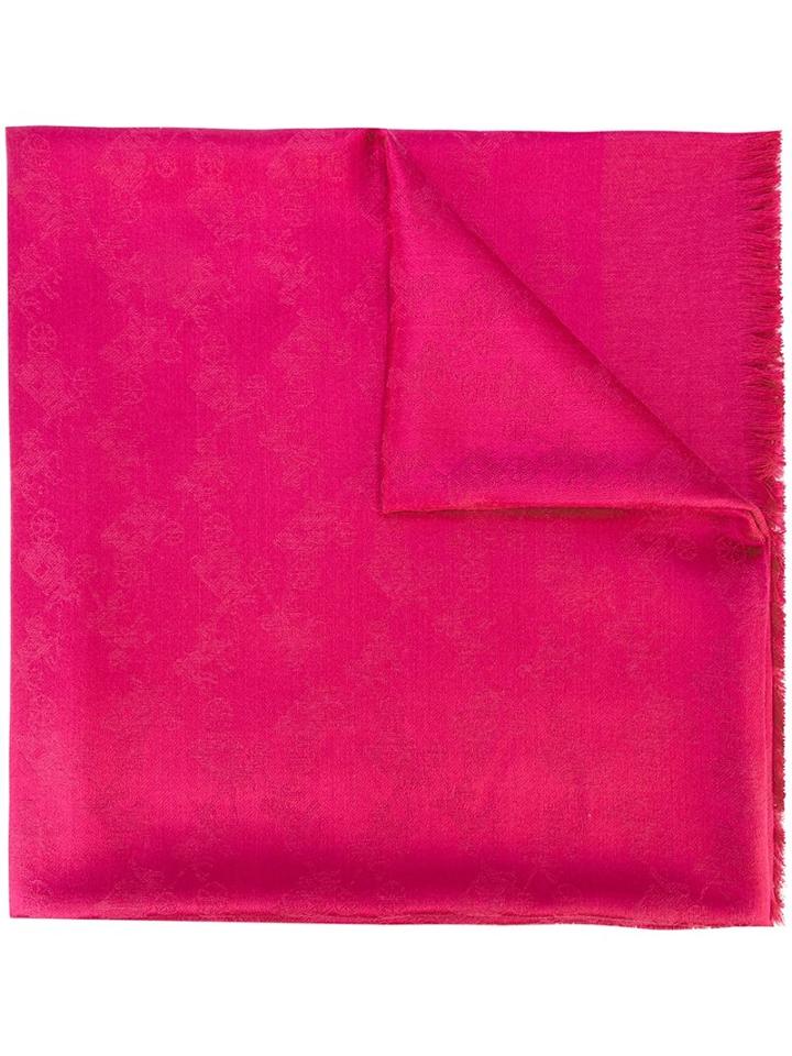 Coach Jacquard Scarf, Women's, Pink/purple, Silk/wool