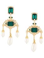 Dolce & Gabbana Drop Crystal Earrings - Gold