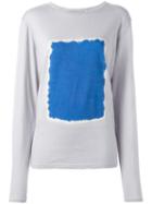 Suzusan Square Print Jumper, Women's, Size: Large, Grey, Cotton/cashmere