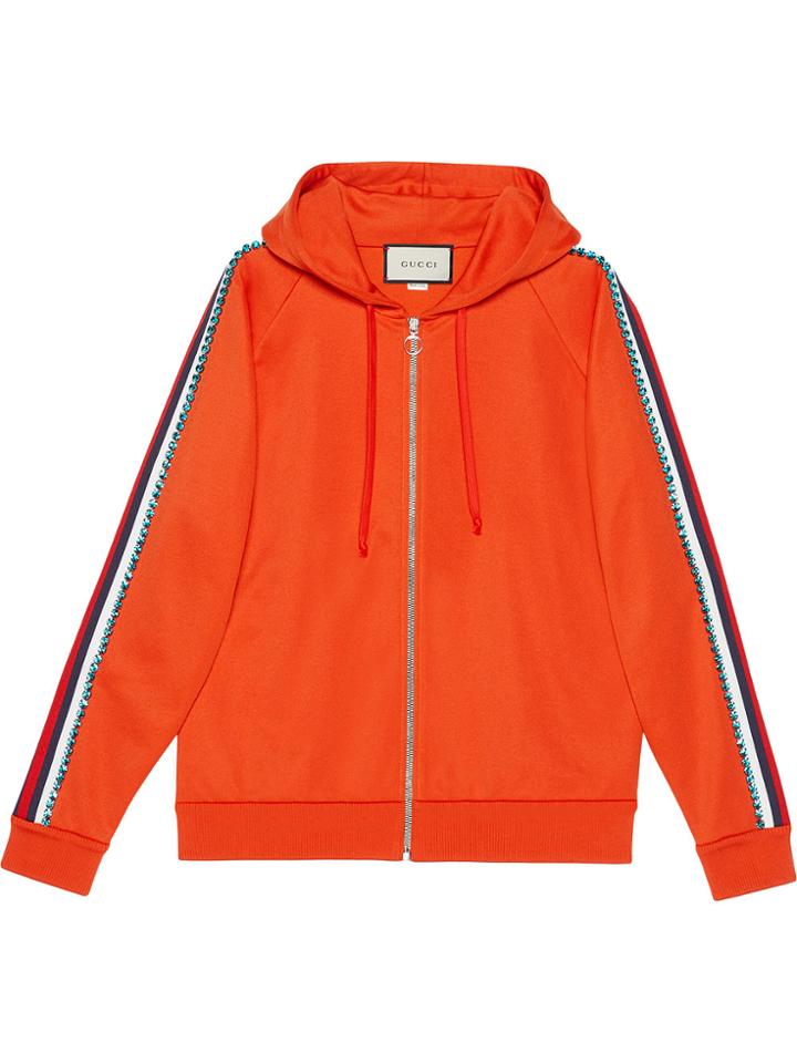 Gucci Crystal Embroidered Jersey Sweatshirt - Yellow & Orange
