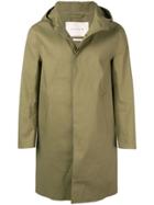 Mackintosh Khaki Bonded Cotton Hooded Coat - Green