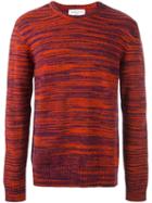 Ymc Blur Stripe Design Jumper, Men's, Size: Xl, Red, Acrylic/polyamide/spandex/elastane/merino