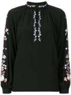 Vilshenko Floral Embroidered Blouse - Black