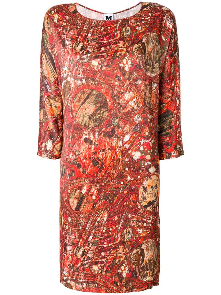 M Missoni Printed Cropped Sleeve Mini Dress - Red