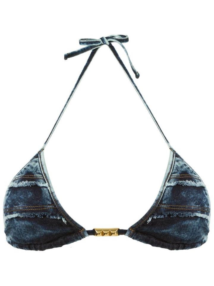 Blue Man Denim Triangle Bikini Top