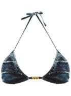 Blue Man Denim Triangle Bikini Top