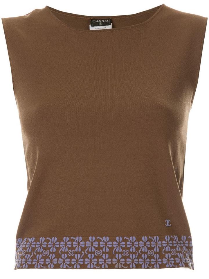 Chanel Pre-owned Floral Hem Knitted Top - Brown