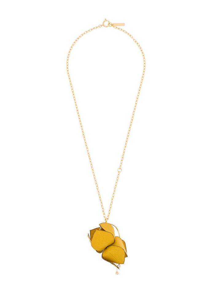 Marni Fabric Flower Necklace - Yellow