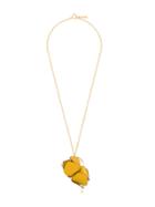 Marni Fabric Flower Necklace - Yellow
