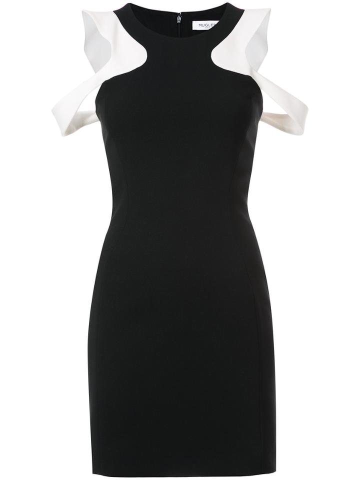 Mugler Shoulder Cut Out Dress - Black
