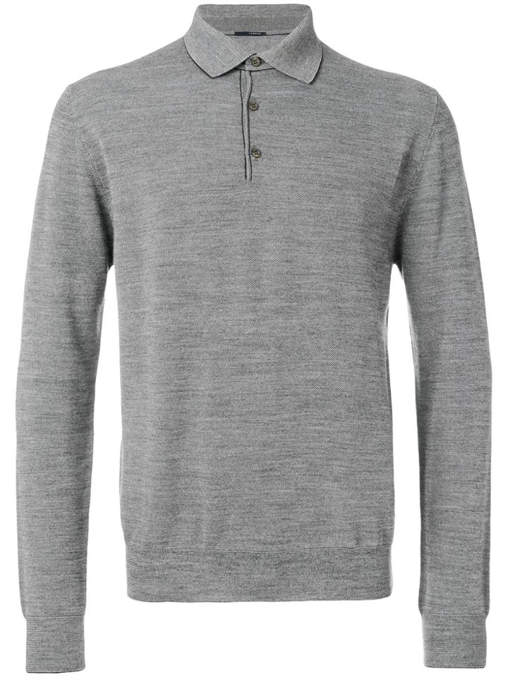 Lardini Classic Buttoned Collar Jumper - Grey