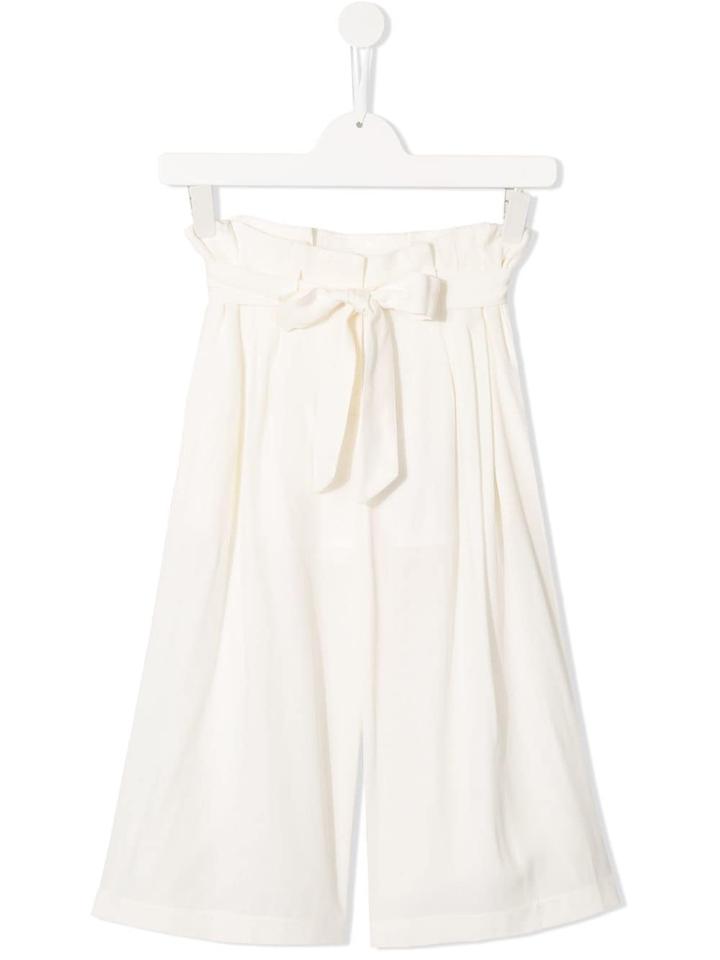 Monnalisa Teen Wide-leg Trousers - White