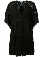 Iro V-neck Batwing Dress, Women's, Size: 34, Black, Viscose/cotton