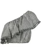 Zimmermann - Gingham Ruffle Cropped Top - Women - Cotton/linen/flax - 2, Black, Cotton/linen/flax