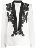 Zuhair Murad Lace Detail Blazer - White