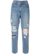 Sjyp Ripped Mom Fit Jeans - Blue