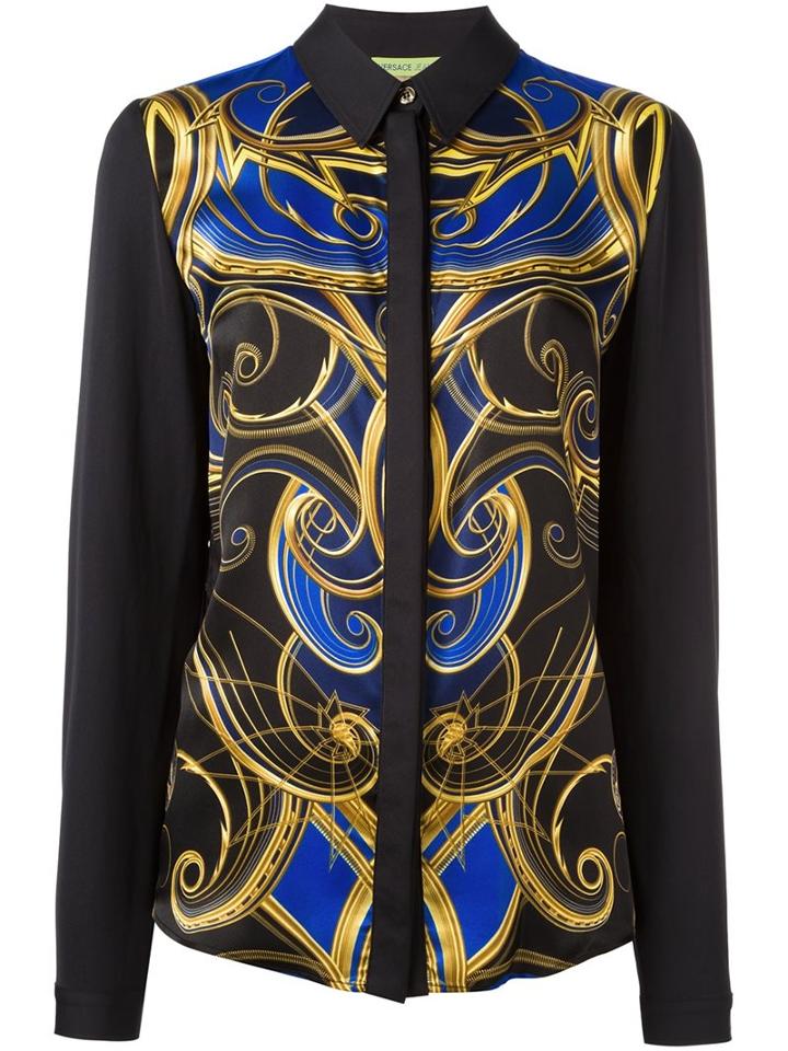 Versace Jeans Ornate Print Shirt, Women's, Size: 42, Silk