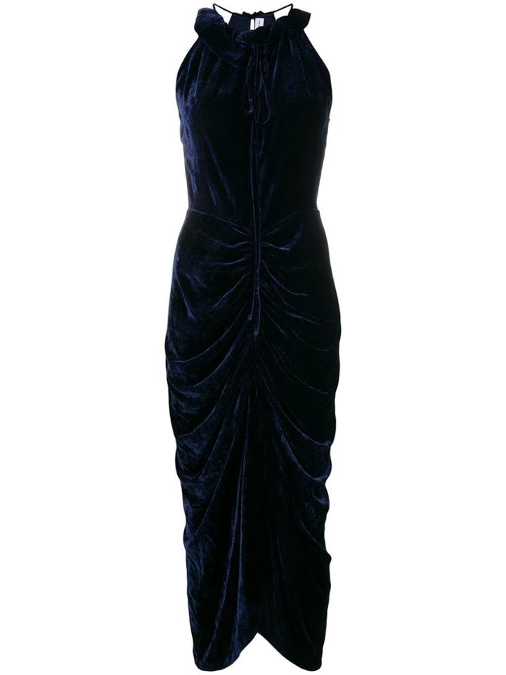 Magda Butrym Draped Velvet Dress - Blue