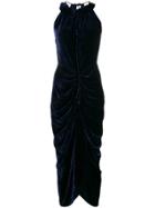 Magda Butrym Draped Velvet Dress - Blue