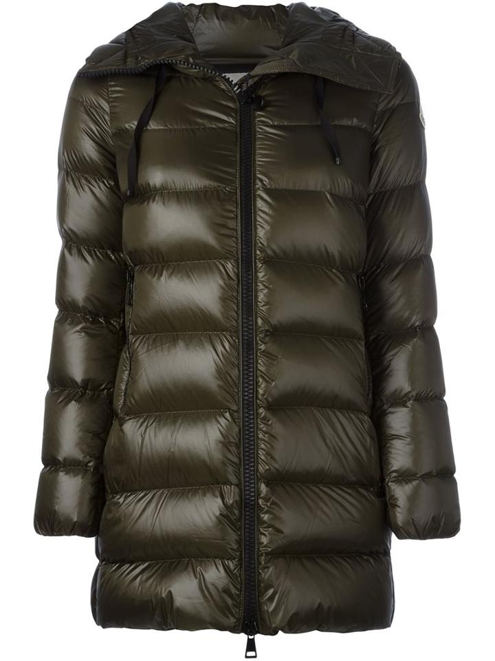 Moncler 'suyen' Padded Coat, Women's, Size: 1, Green, Polyamide/feather Down