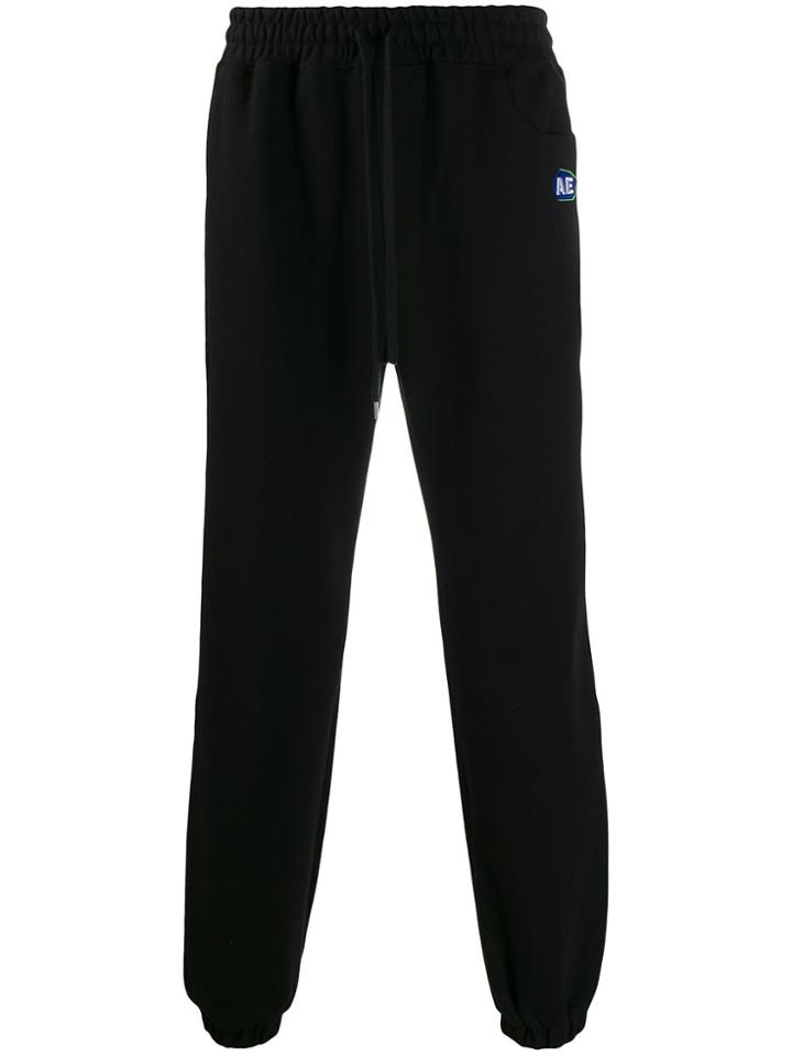 Ader Error Logo Embroidered Long Track Pants - Black