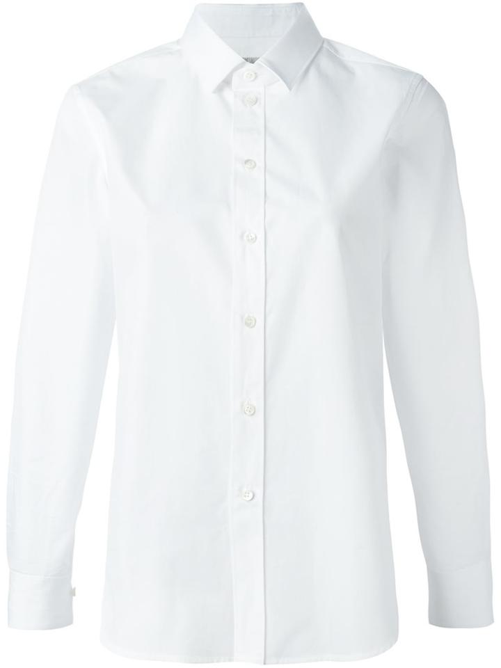 Saint Laurent Classic Long Sleeve Shirt, Women's, Size: 40, White, Cotton