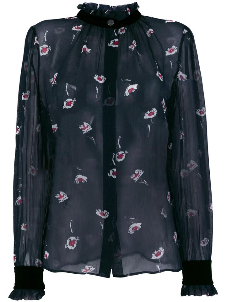 Armani Jeans Floral Print Blouse - Blue