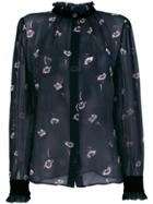 Armani Jeans Floral Print Blouse - Blue