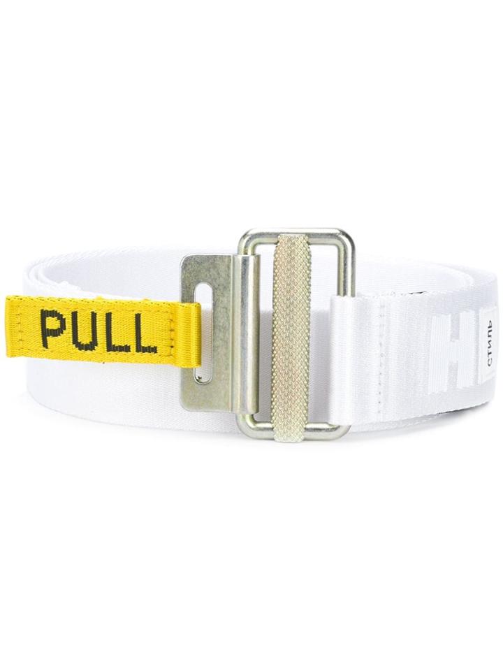 Heron Preston Pull Logo Belt - White