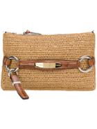 Ermanno Scervino Logo Woven Clutch - Brown