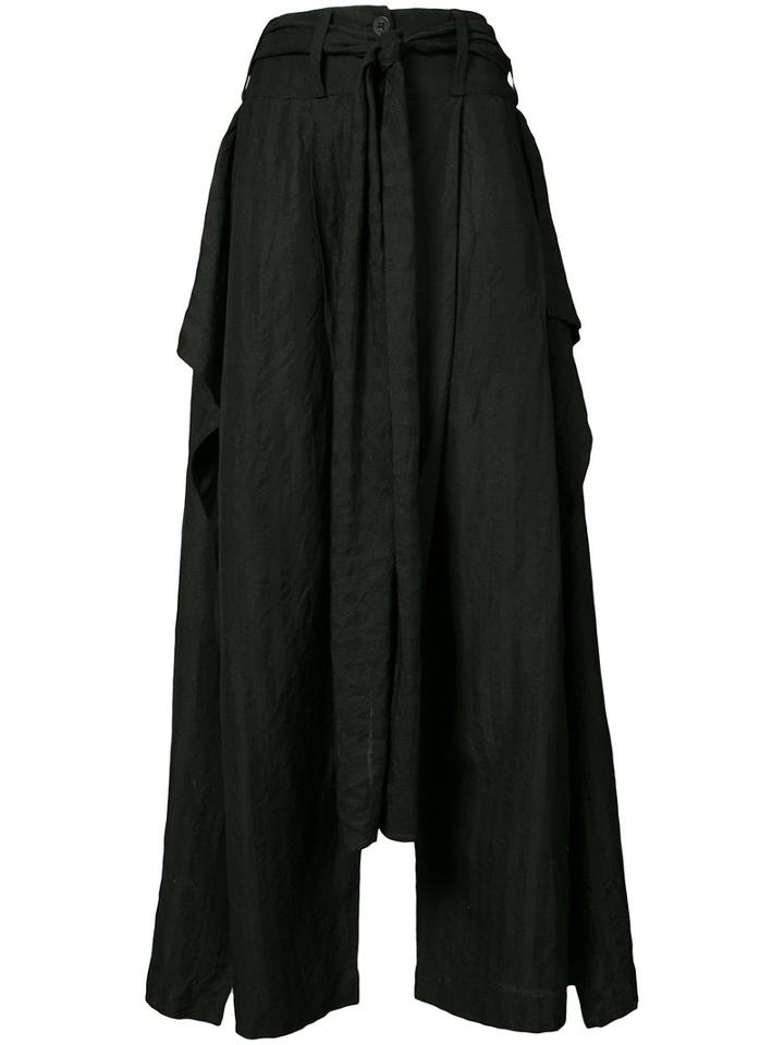 Barbara I Gongini - Draped Wide Leg Trousers - Women - Cotton - 36, Black, Cotton